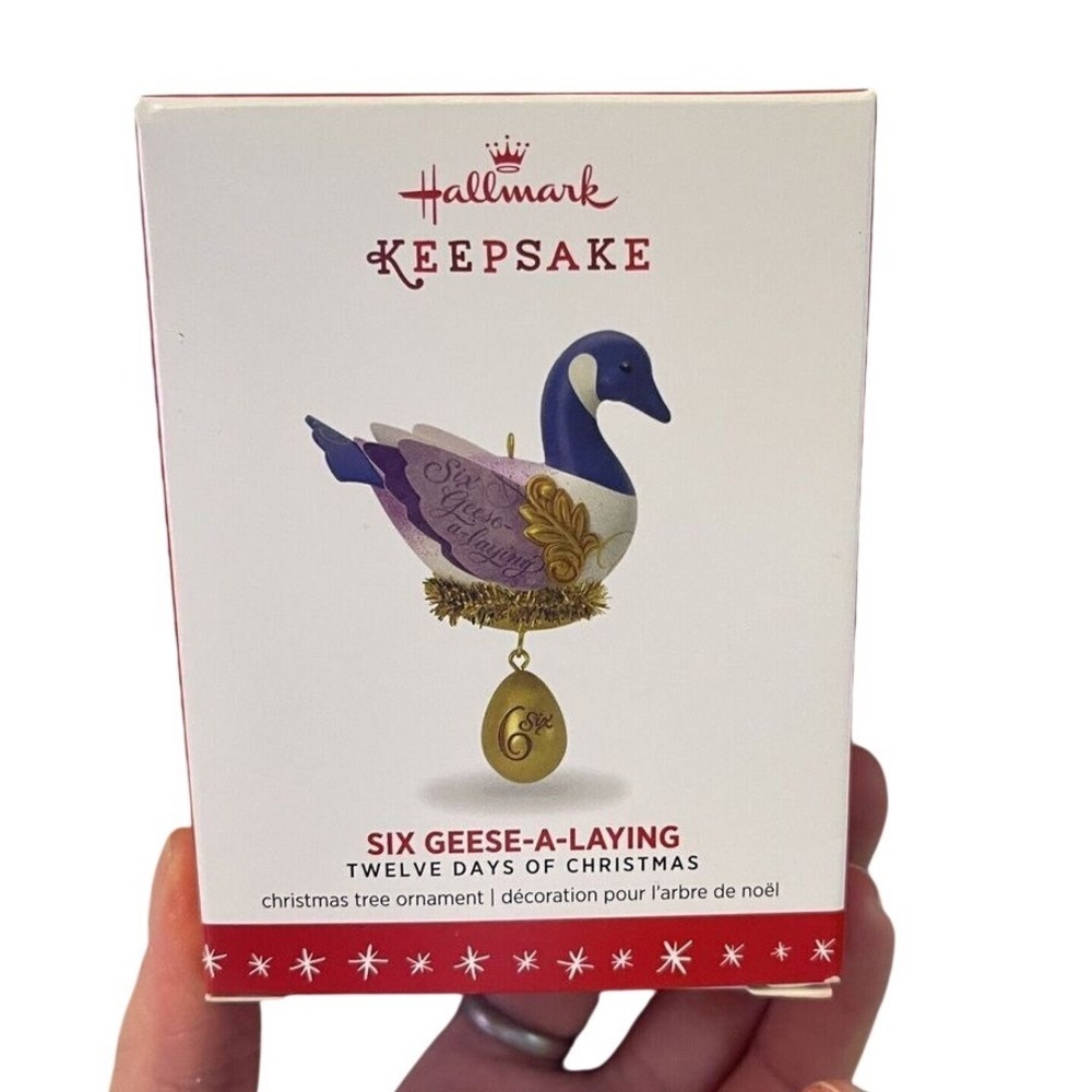 2016 Hallmark "Six Geese-a-Laying" 12 Days of Christmas #6 Ornament